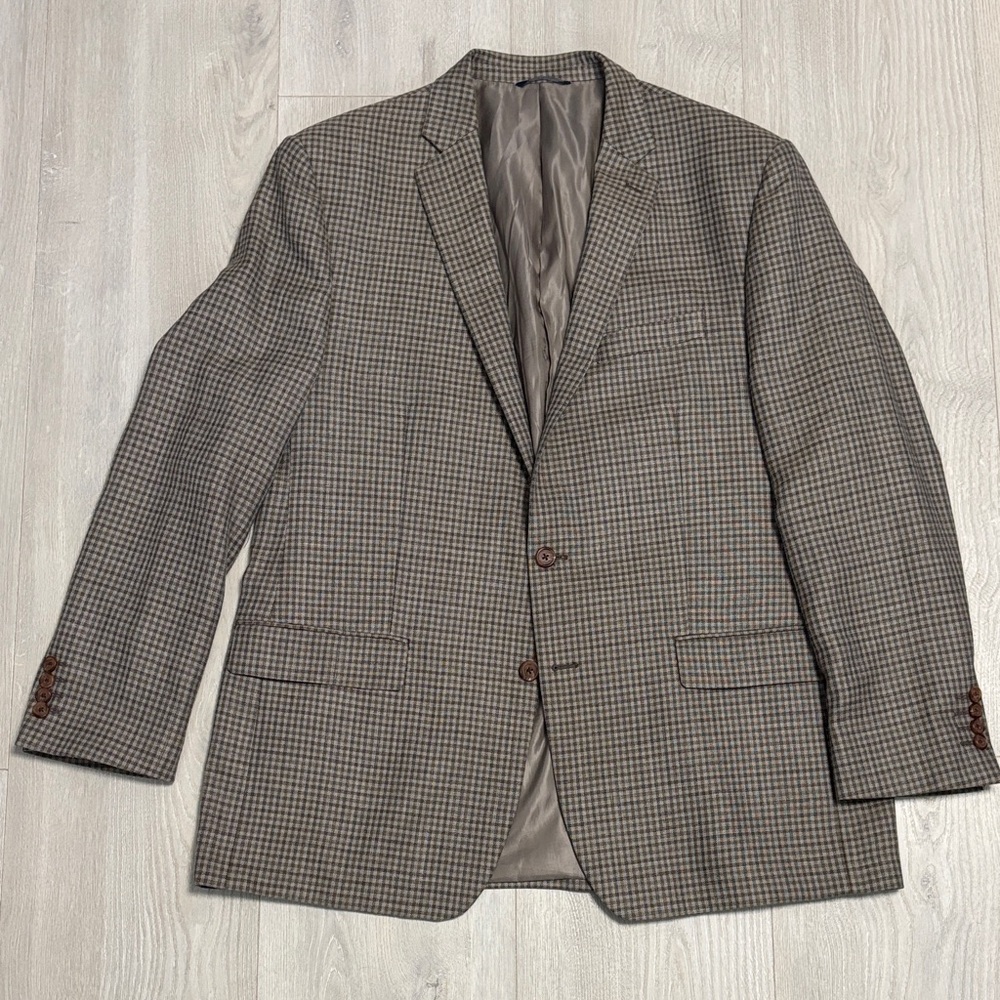 🔥BUNDLESALE 46L Ralph Lauren Silk Wool Linen Houndstooth Blazer Sports Jacket